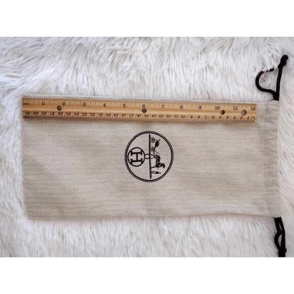 Hermes | Rectangular LOGO Drawstring Dust Bag ~13.25"x6.25" Sandals Clutch - Picture 7 of 9